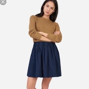 Everlane navy cotton poplin skirt